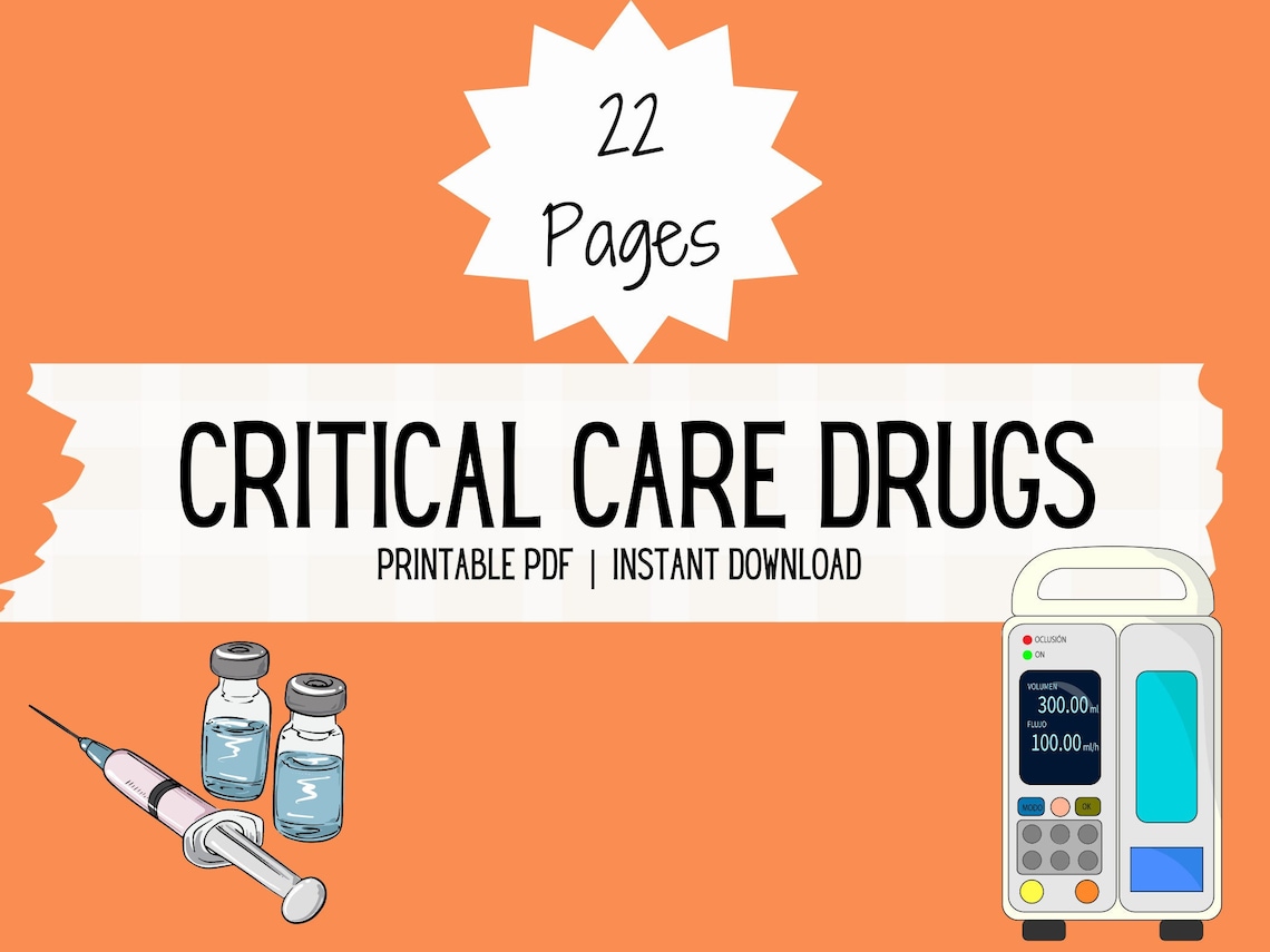 ICU Critical Care Drips IV Infusions Nursing Notes Nursing School ICU