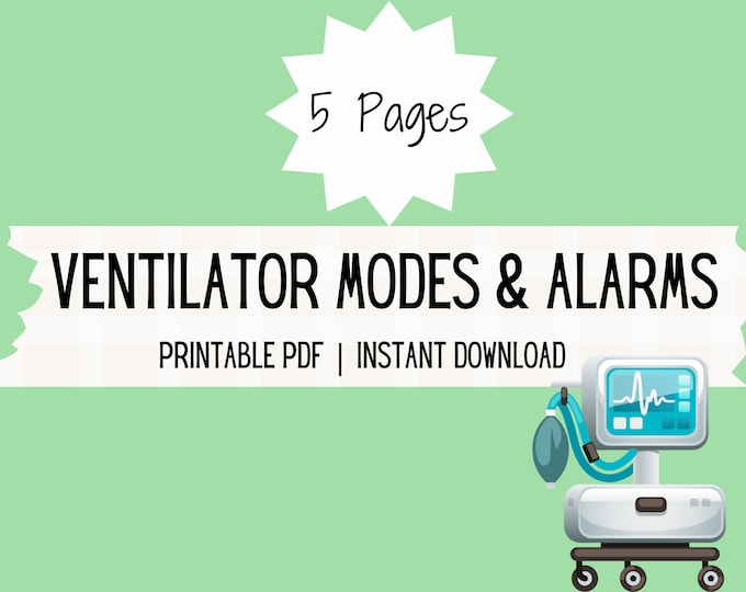 Ventilator Modes and Alarms Cheat Sheet Etsy