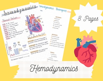 Hämodynamisch Critical Care Notes | CVICU Studienführer | Pflegeleitfaden ICU | Arznei-Führer |  Ballon-Pumpe Test | Stoß | Sofort Download PDF