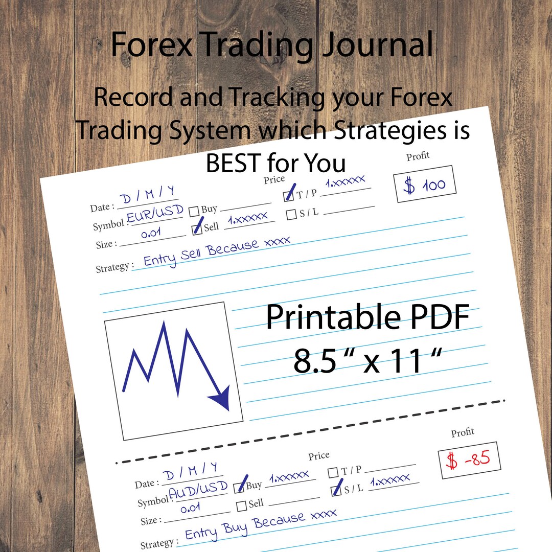 Printable Forex Trading Journal 8.5 X 11 Inch Forex Trader Tracking Strategy Etsy