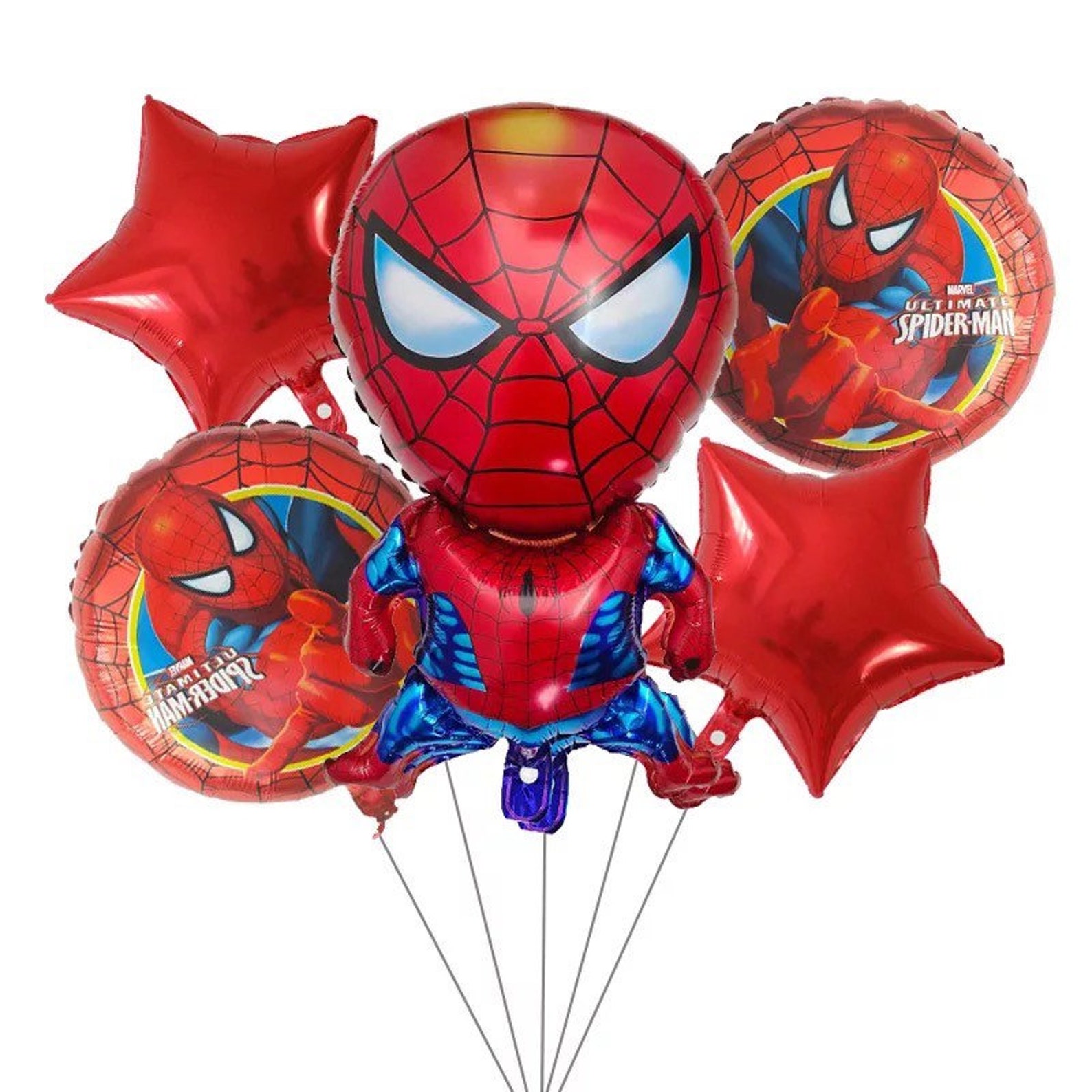 SpiderMan Balloon Bouquet Birthday Balloons Party Decorations Etsy