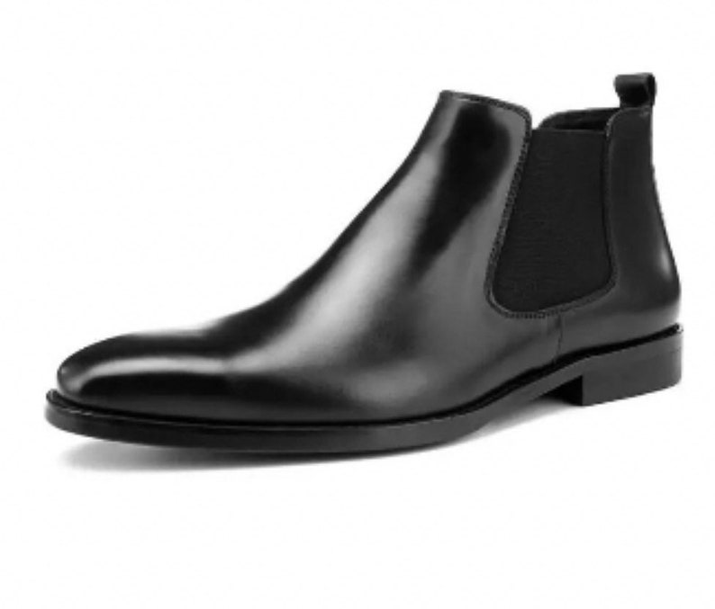 Italian Leather Chelsea Boots - Black