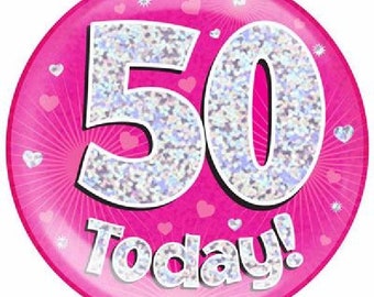 Details about / 50 TODAY BIRTHDAY BADGE SET