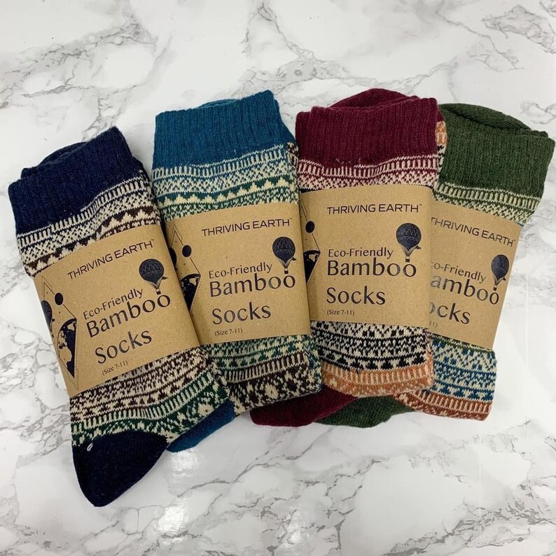 etsy.com | Warm Winter Eco-Friendly Bamboo Socks - Gifts for Him - Christmas - Birthday - Free Pair a given to the homeless for every pair sold.