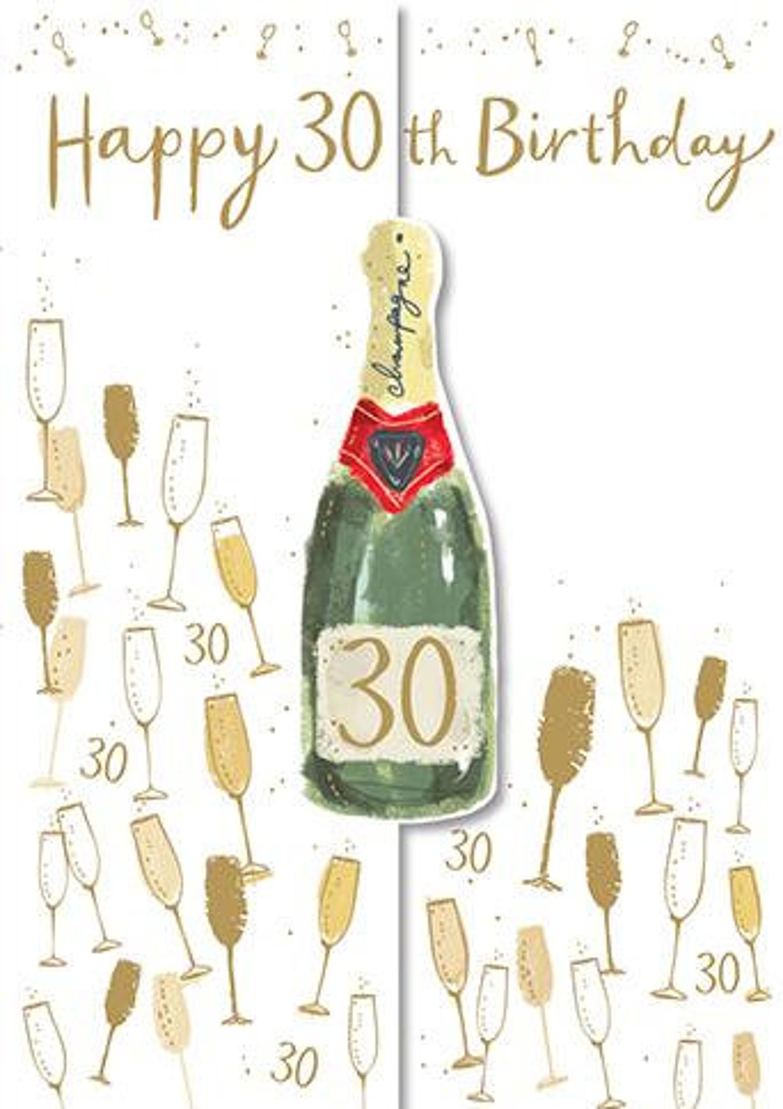 Birthday Card Champagne And Glasses 30th | Etsy