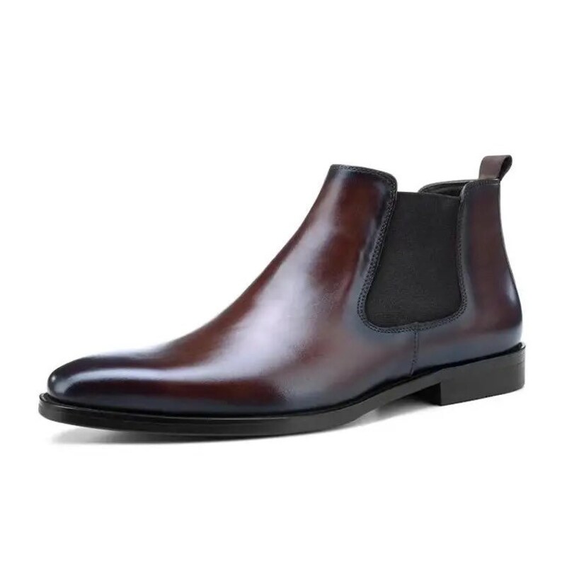 Italian Leather Chelsea Boots - Coffee