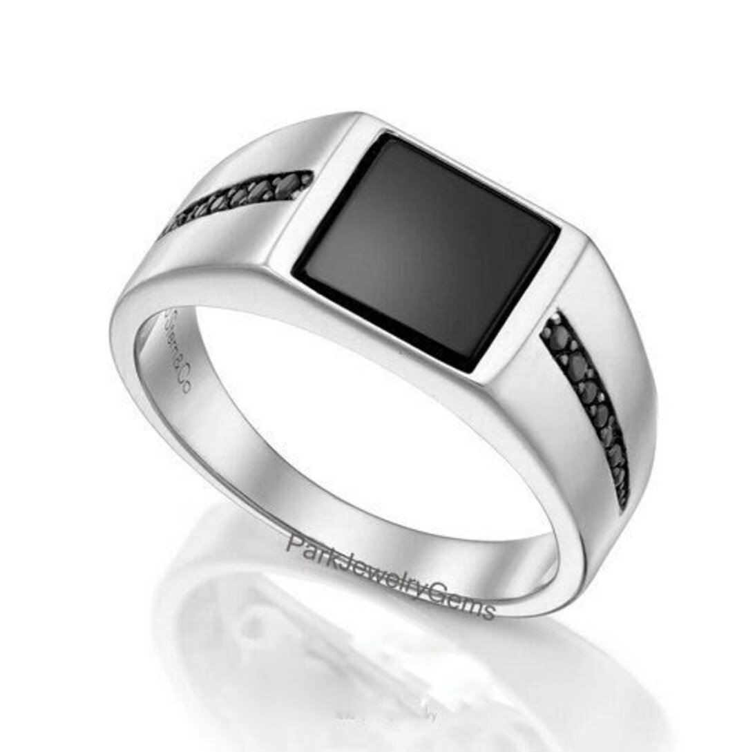 Black Onyx Wedding and Anniversary Ring Handmade Ring Mens Etsy UK