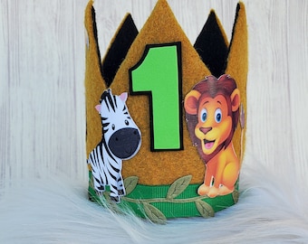 PSFXB Baby First Birthday Crown, Jungle Wild One Hat 1st Birthday Hat