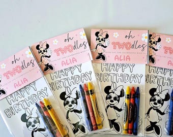 Boho twodles Minnie Mouse party Favor, Favor Mini coloring sheets & crayons, Party Favor, Minnie Mouse Clubhouse Party Favor, Mouse Favor
