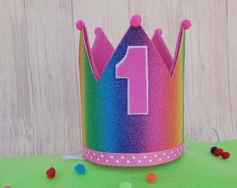 Rainbow Birthday Outfit-Rainbow Party-First birthday Hat-1st Birthday hat- Kids Photo Prop-Girls Birthday hat-Candyland decoraciones de cumpleaños