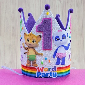 Word party birthday outfit-First birthday Hat-1st Birthday hat-1st birthday hat girl-word party decorations-girls birthday theme-party hats