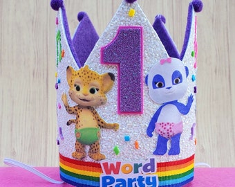 Word party birthday outfit-First birthday Hat-1st Birthday hat-1st birthday hat girl-word party decorations-girls birthday theme-party hats
