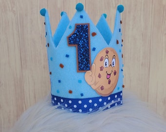 Monster cookie Birthday decorations -cookie and milk birthday outfit-Kids Cake smash-Kids Photo Prop-Boys First Birthday-baby blue theme
