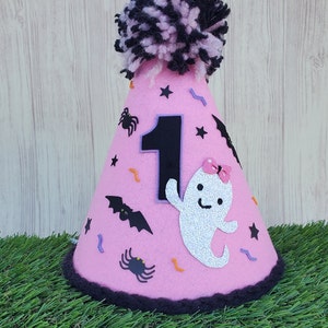 Halloween first birthday-Halloween birthday hat-Spooky girly decor -Little boo birthday-Halloween birthday-Halloween birthday decorations