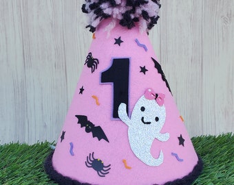 Halloween first birthday-Halloween birthday hat-Spooky girly decor -Little boo birthday-Halloween birthday-Halloween birthday decorations