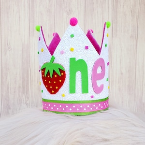 strawberry first birthday-Berry first birthday-First birthday crown-First birthday hat-First birthday gift-strawberry birthday decorations