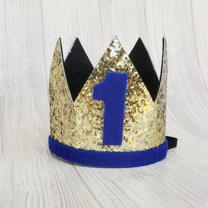 First birthday crown- First birthday hat- 1st Birthday Crown- Felt birthday Hat- Birthday boy outfit- Photo prop- party hat- Cake smash