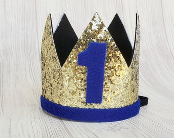 First birthday crown- First birthday hat- 1st Birthday Crown- Felt birthday Hat- Birthday boy outfit- Photo prop- party hat- Cake smash