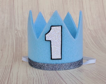 Sombrero para el primer cumpleaños, corona para el primer cumpleaños, corona para medio cumpleaños, atuendo para niño, fiesta de cumpleaños para niños pequeños, sombrero de fieltro, decoraciones para el primer cumpleaños