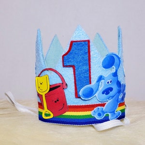 Blues clues birthday crown-Blues clues birthday hat-First birthday hat-first Birthday party-Blues birthday outfit-Kids cute blue dog hat