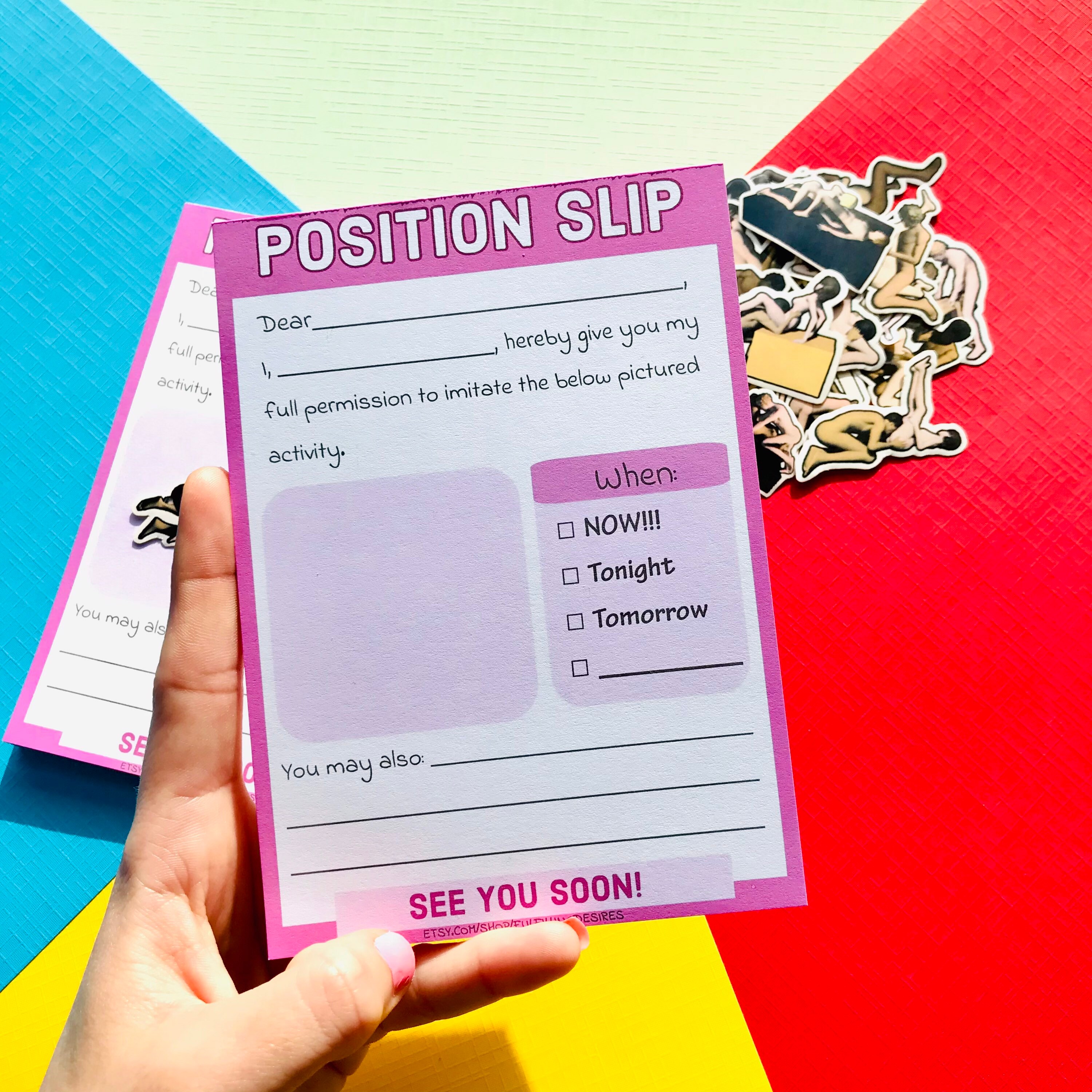 Position Slip Notepad Funny Notepad A6 Notebook Sexual Etsy