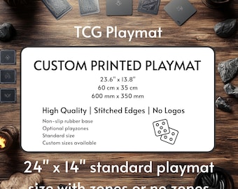Custom Playmat, Personalized TCG Playmat with Zones, MTG Playmat, Custom Desk Mat, Gaming Mouse Pad, Gift for Gamer, One Piece Playmat