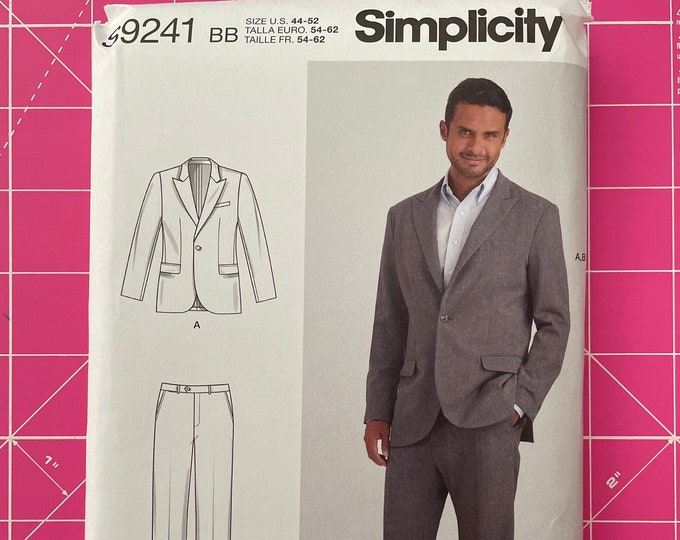 Simplicity 9241 Men's Suit, Sewing Pattern Etsy