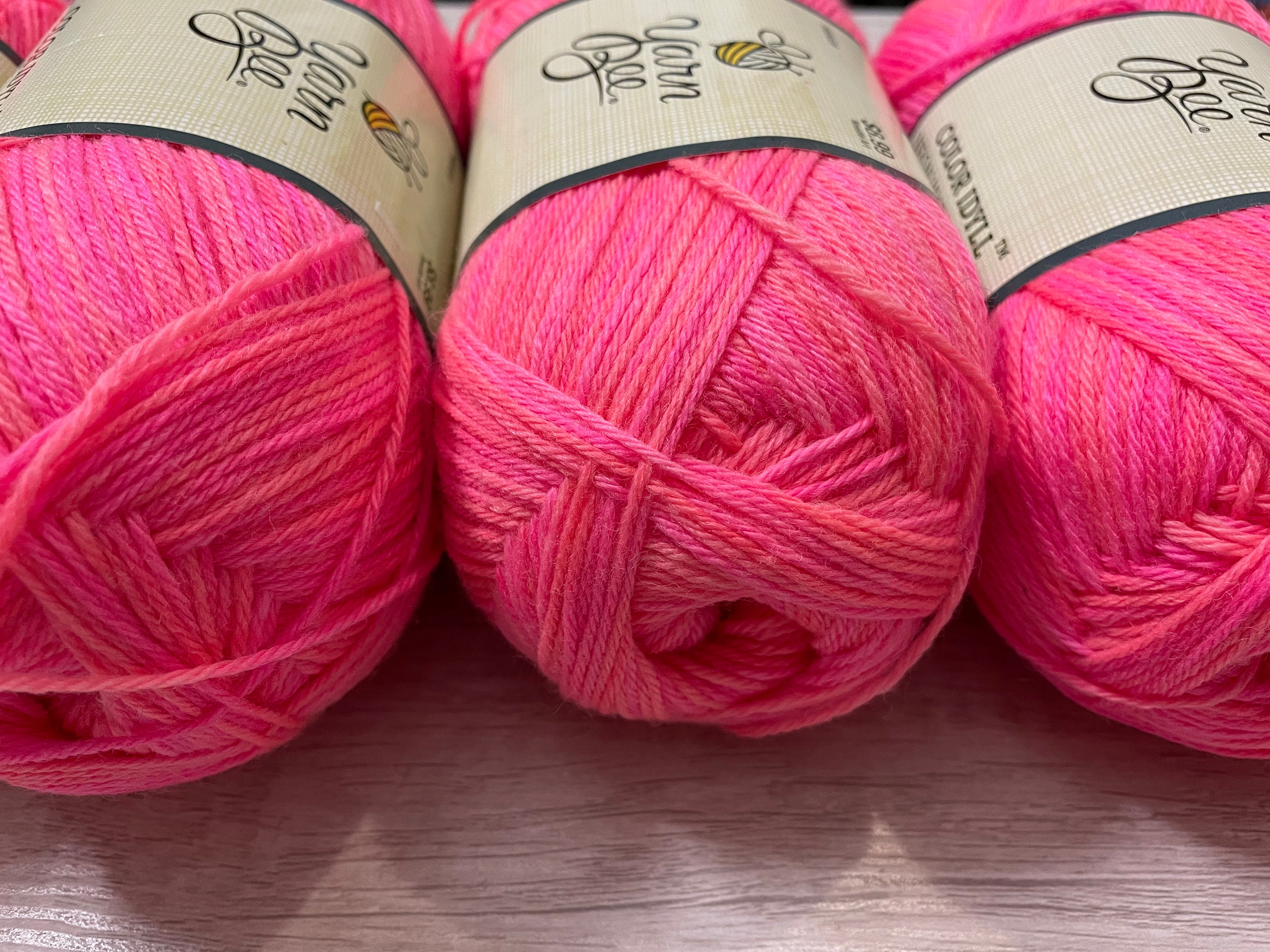Yarn Bee Color Idyll Wool Blend Yarn Neon Watermelon Etsy