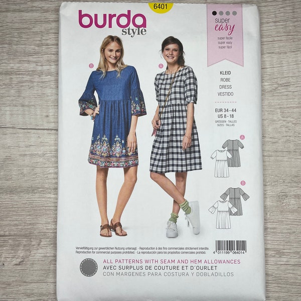 Burda Style 6401 Sewing Pattern, Dress