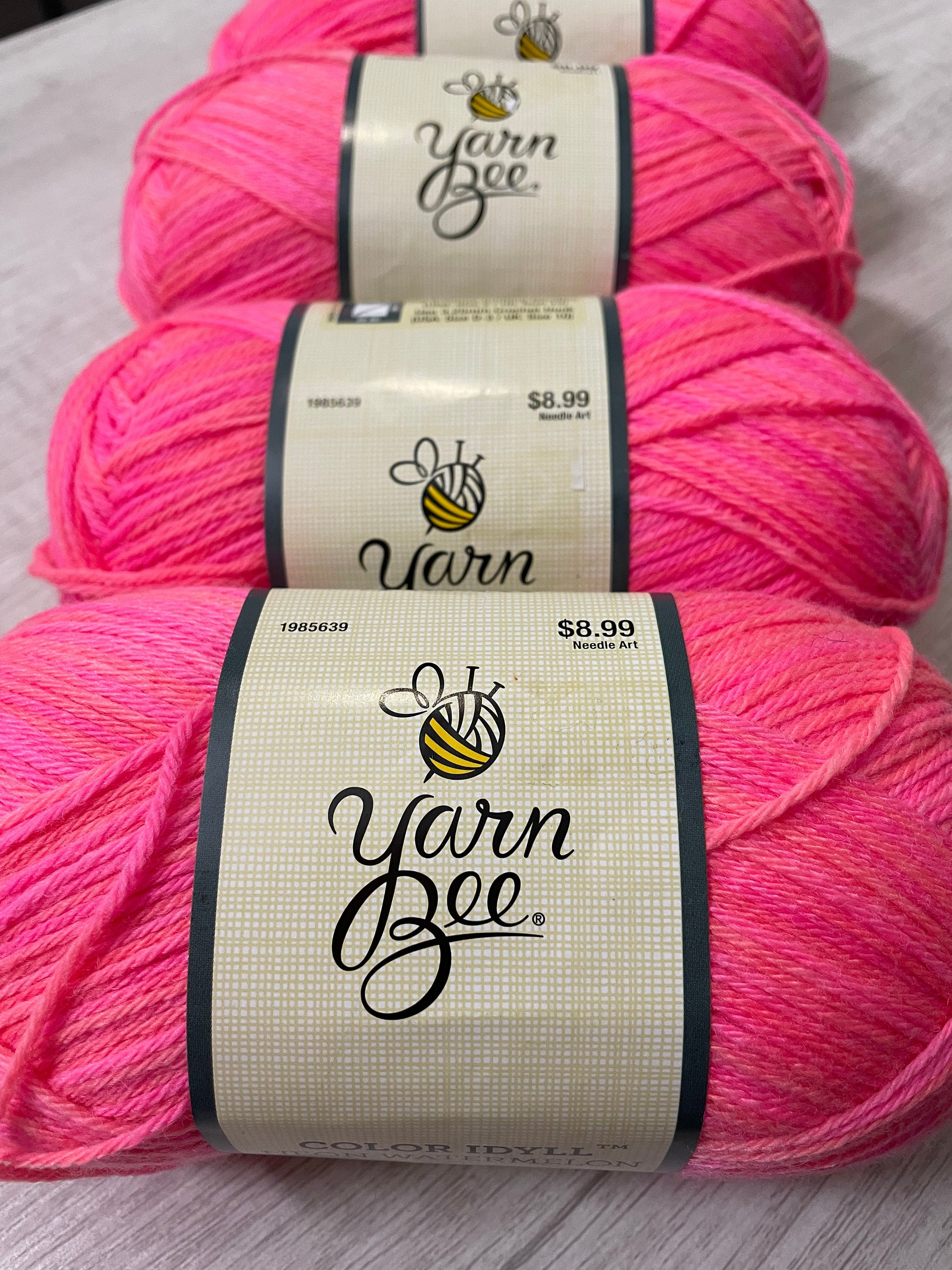 Yarn Bee Color Idyll Wool Blend Yarn Neon Watermelon Etsy