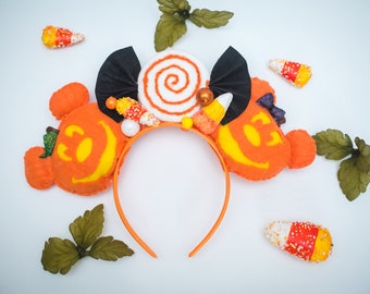 Halloween:  Pumpkin Mickey and Minnie Ears (Candy Corn)