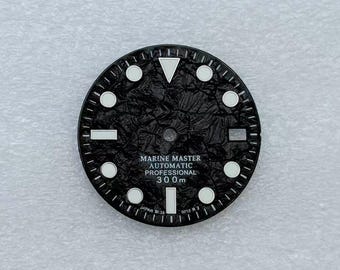 Watch Modification Parts NH35 Dial with Ice Crack Pattern NH35/36/3.8 Crown 28.5mm Dial with Green Luminous