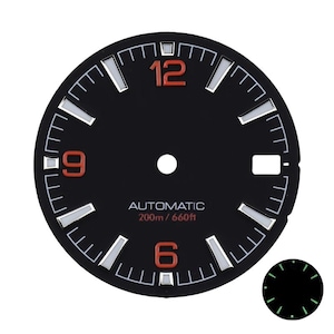 Custom Logo Watch Dial 28.5mm for NH34 NH35 NH36 Luminous Green or Blue Compatible Mechanical Watch Dial Replacement