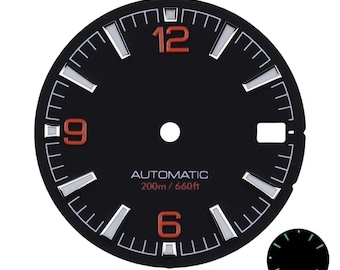 Custom Logo Watch Dial 28.5mm for NH34 NH35 NH36 Luminous Green or Blue Compatible Mechanical Watch Dial Replacement