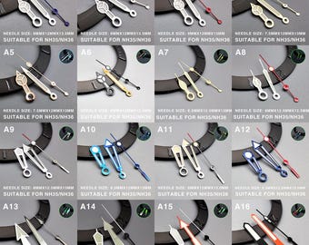 Premium Uhrzeiger Kollektion - Glowing Lume - Classic Taucher & Sport Styles - Passend für NH35 NH36 4R36 Uhrwerk - Custom Watch Mod Teile