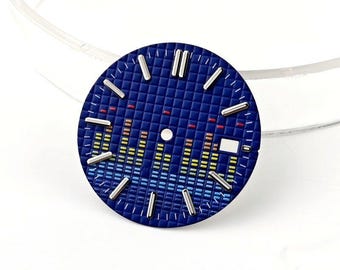 Music Equalizer 31mm Watch Dial - Luminous Audio Spectrum Watch Face - Custom Mod Part for NH35 NH36 Movements - Graphic Art DIY Watchmaking