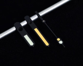 Mattschwarze Uhrzeiger Set - Zweifarbige Lume - Professioneller Taucher Stil - Passend für NH35 NH36 4R35 Uhrwerk - Benutzerdefinierte Mod Teile
