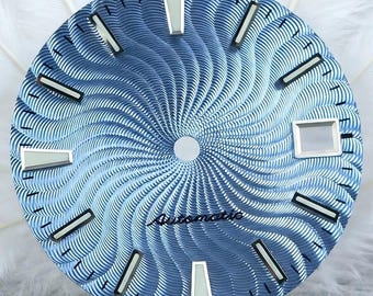 Custom Logo 28.5mm Guilloche Watch Dial for NH35 NH36 Blue Lume Textured Watch Face Multiple Colors No Logo