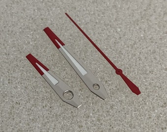 Modified watch hand set color blocking red, silver and green luminous hands suitable for Japanese NH35/36/4R/7S mechanical movement