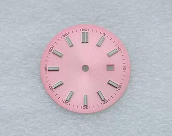 Custom Logo 24.5mm Double Baton Dial Green Lume Watch Face for NH05 Automatic Movement Mod Parts Replacement