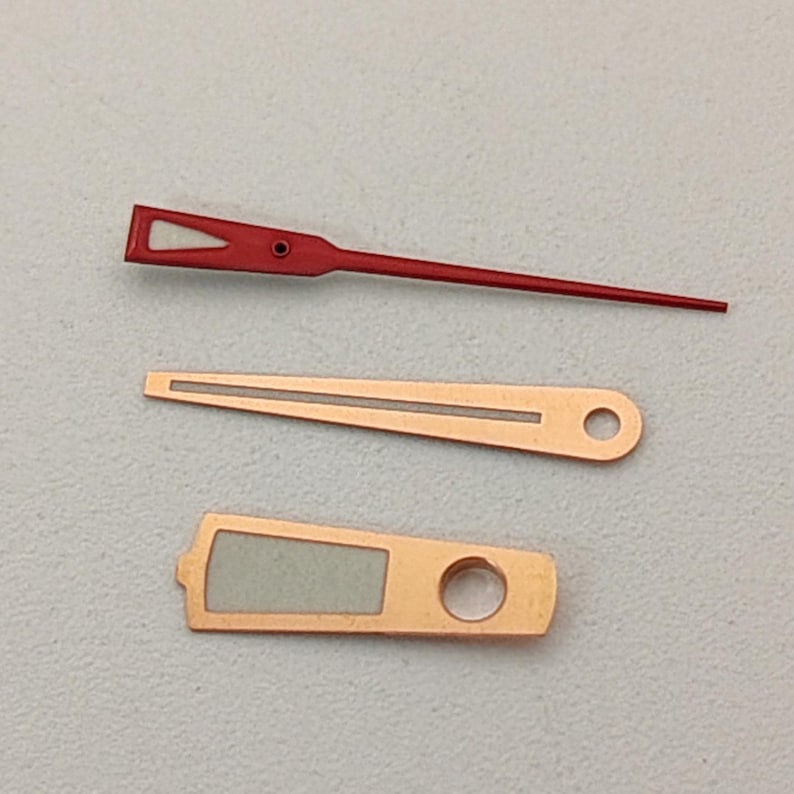 Modifiziertes Zeigerspiel Color Blocking rot, silber und grün Leuchtzeiger passend für japanische NH35/36/4R/7S mechanisches Uhrwerk Bild 8