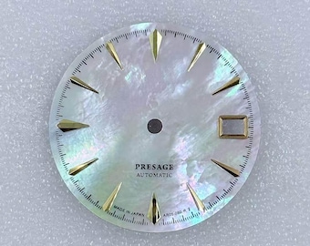 Custom logo Natural Mother of Pearl Watch Dial 28.5mm, Sunray MOP Dial for NH35 NH36 Movement, Custom Mod Parts, Handmade Watch Face Replace