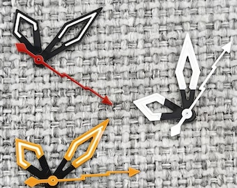 Skeleton Uhrzeiger Set mit Blitz Bolt Sekundenzeiger - Geometric Sword Style - Passend für NH35 NH36 7S26 Uhrwerk - Custom Uhrenteil