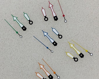 NH35 mão borda colorida vermelho, verde, amarelo, azul e laranja ponteiros verde luminoso relógio de três ponteiros para movimento japonês NH35 / 36 / 4R