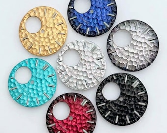 28.5mm Honeycomb Hammered Watch Dial for NH38 NH70 Skeleton Movement Mod Parts Applied Indices Multiple Colors DIY Custom Watch Face Repair