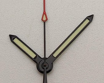 Set of Hand-Modified Watch Accessories: Hands Black-and-Green Hands with Green Luminous for Japanese NH35/36/4R/7S Mechanical Movements