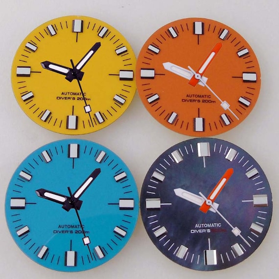 Diverse mod 自動巻き Modified Watch Parts 28.6mm Blue Orange  