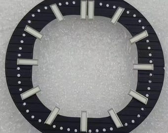 30,5 mm Benutzerdefinierte Uhr Zifferblatt Ring grüne Leuchtbalken Indizes für NH70 NH38 Uhrwerk Skeleton Zifferblatt Kapitelring Modding Uhrenteile