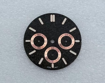 Custom Logo 31.8mm Six Hand Spark Texture Dial for VK63 Quartz Chronograph Watch Mod Parts Replacement Face