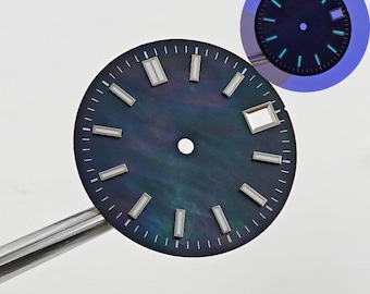 Customized dial modification; NH35 movement with mother-of-pearl surface mechanical watch BGW9 luminous dial MOD watch accessory 28.5mm